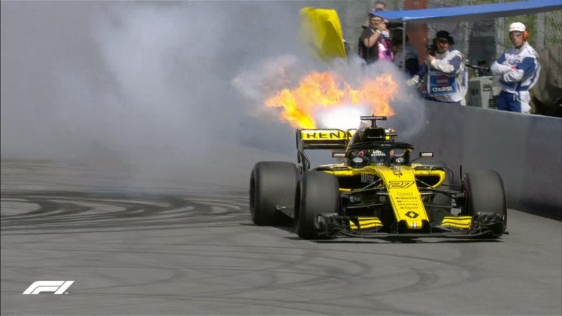 hulkenberg-car-on-fire