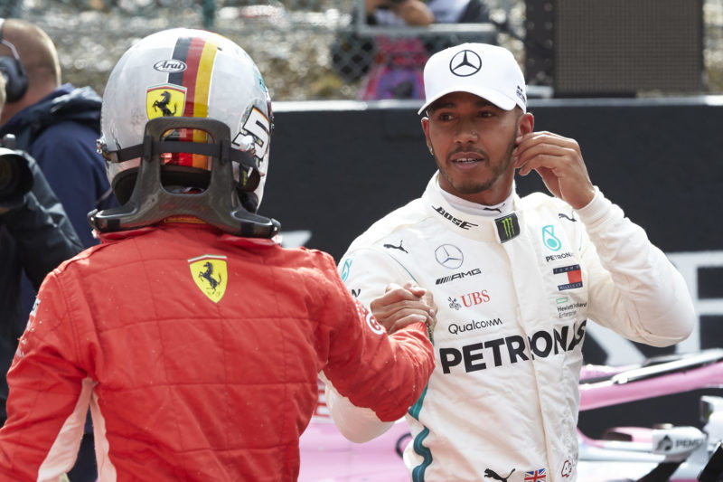 lewis hamilton and Sebastian vettel belgium